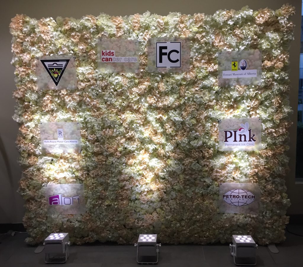 Tranquility Flower Wall as the Media Wall for Fashion Calgary's 2016 Gala